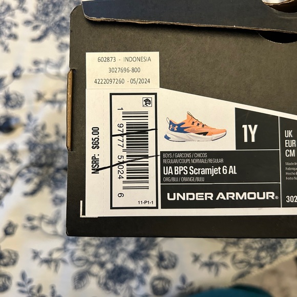 🌟NEW🌟 Under Armour Boys Running shoes - BPS Scramjet 6 AL - size 1Y - Picture 3 of 7